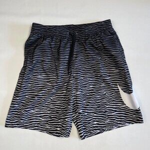 Nike Swim Shorts Men's Large Swoosh 9" Black Volley Tiger Built-in Mesh Brief